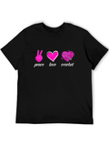 Peace Love Crochet Black T-Shirt