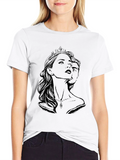 Royal Couple Graphic Print T-Shirt - Black