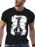 Giraffe Mugshot Graphic Tee - Funky Animal T-Shirt