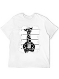 Giraffe Mugshot Graphic Tee - Funky Animal T-Shirt