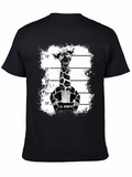 Giraffe Mugshot Graphic Tee - Funky Animal T-Shirt