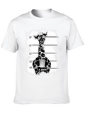 Giraffe Mugshot Graphic Tee - Funky Animal T-Shirt