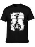 Giraffe Mugshot Graphic Tee - Funky Animal T-Shirt