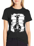 Giraffe Mugshot Graphic Tee - Funky Animal T-Shirt