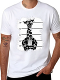 Giraffe Mugshot Graphic Tee - Funky Animal T-Shirt