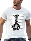 Giraffe Mugshot Graphic Tee - Funky Animal T-Shirt