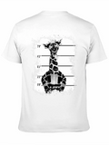 Giraffe Mugshot Graphic Tee - Funky Animal T-Shirt