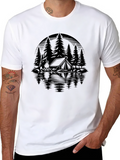 Camping Scene Black Graphic Tee