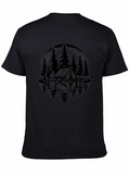Camping Scene Black Graphic Tee