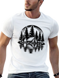 Camping Scene Black Graphic Tee