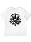 Camping Scene Black Graphic Tee