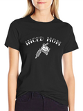 Inked Mom Tattoo Machine Graphic Tee - Black Cotton