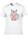 Cute Cartoon Hamster Black T-Shirt