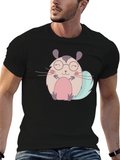Cute Cartoon Hamster Black T-Shirt