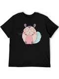 Cute Cartoon Hamster Black T-Shirt
