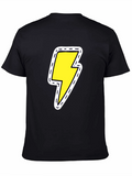 Black Tee with Lightning Bolt Patch