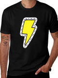 Black Tee with Lightning Bolt Patch