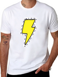 Black Tee with Lightning Bolt Patch