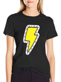 Black Tee with Lightning Bolt Patch