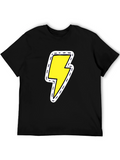 Black Tee with Lightning Bolt Patch