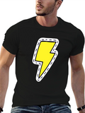 Black Tee with Lightning Bolt Patch