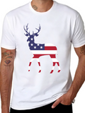 American Flag Deer T-Shirt - Patriotic Style