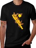 Flaming Baseball Bat Graphic Tee
