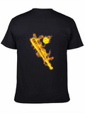 Flaming Baseball Bat Graphic Tee