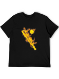 Flaming Baseball Bat Graphic Tee