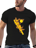Flaming Baseball Bat Graphic Tee