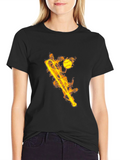Flaming Baseball Bat Graphic Tee