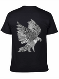 Eagle Graphic Print Black T-Shirt