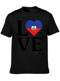 Haiti Flag Heart LOVE T-Shirt