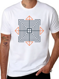 Geometric Square and Triangle Graphic T-Shirt