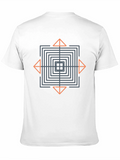 Geometric Square and Triangle Graphic T-Shirt