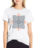 Geometric Square and Triangle Graphic T-Shirt