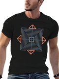 Geometric Square and Triangle Graphic T-Shirt