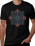 Geometric Square and Triangle Graphic T-Shirt