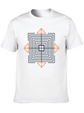 Geometric Square and Triangle Graphic T-Shirt
