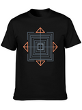 Geometric Square and Triangle Graphic T-Shirt