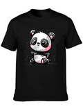 Cute Panda Sketch Graphic T-Shirt