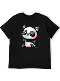 Cute Panda Sketch Graphic T-Shirt