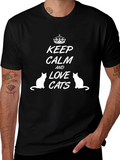 Keep Calm and Love Cats Graphic Tee