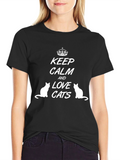 Keep Calm and Love Cats Graphic Tee