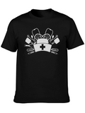 Nurse Graphic Tee - Black Cotton Blend