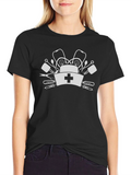 Nurse Graphic Tee - Black Cotton Blend