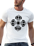 Black Graphic Tee - Dharma Wheel Design