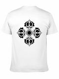Black Graphic Tee - Dharma Wheel Design