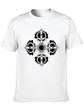 Black Graphic Tee - Dharma Wheel Design