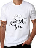 Inspirational Give Yourself Time Black T-Shirt